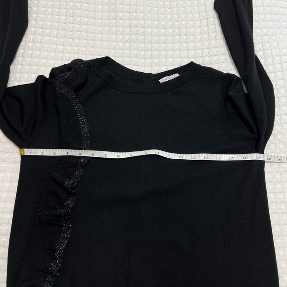 My Twin TwinSet Black Metallic Ruffle Button Back Sweater - Picture 8 of 9